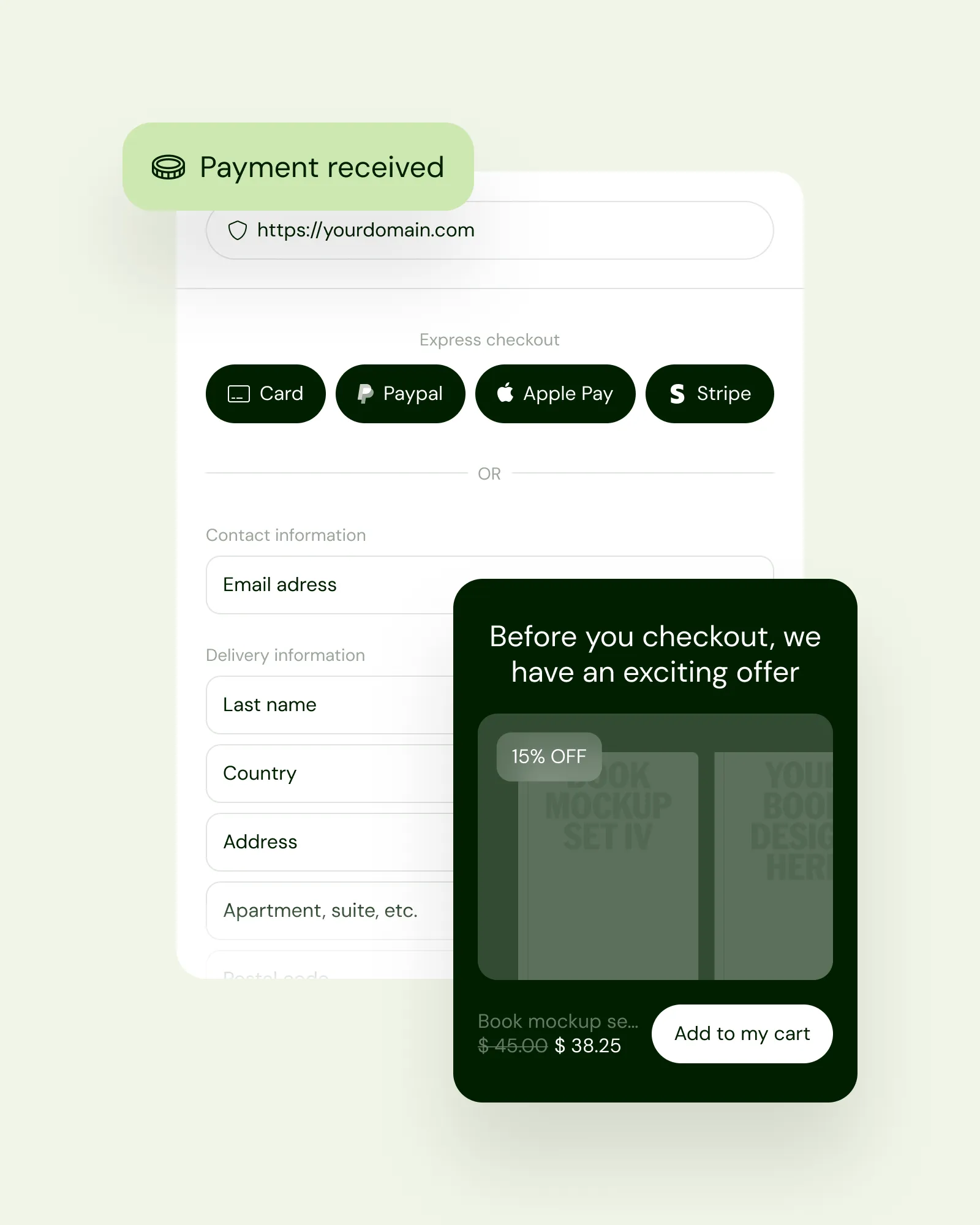 Set up a high-converting checkout.