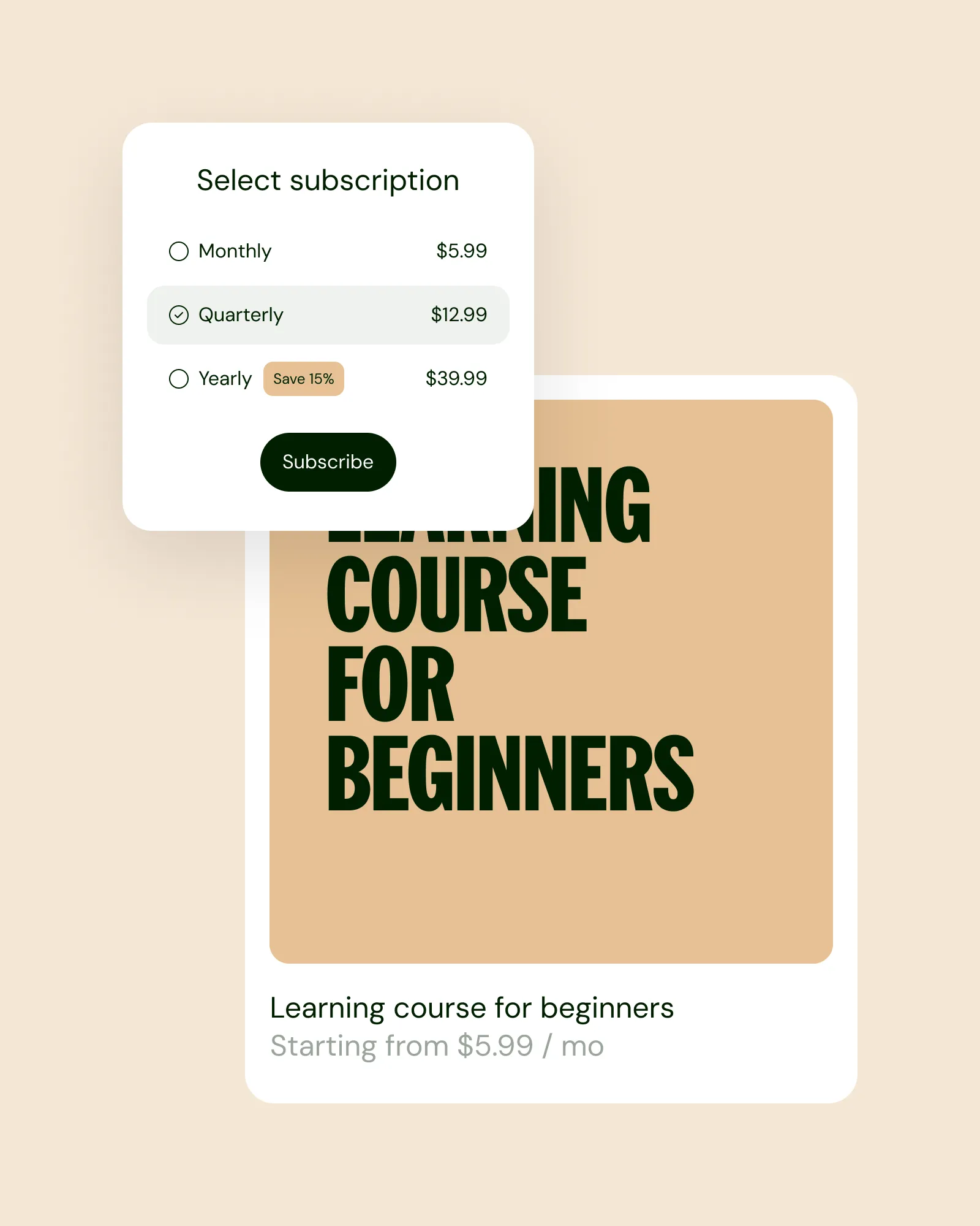 Add subscription products.